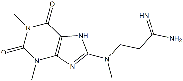 3-[(1,3-dimethyl-2,6-dioxo-2,3,6,7-tetrahydro-1H-purin-8-yl)(methyl)amino]propanimidamide Struktur