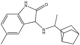 3-[(1-{bicyclo[2.2.1]heptan-2-yl}ethyl)amino]-5-methyl-2,3-dihydro-1H-indol-2-one Struktur