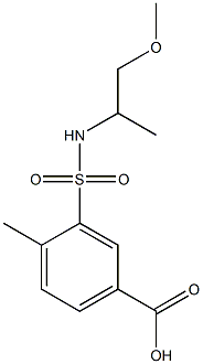 3-[(1-methoxypropan-2-yl)sulfamoyl]-4-methylbenzoic acid Struktur