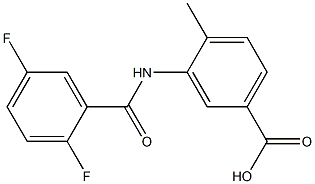 3-[(2,5-difluorobenzoyl)amino]-4-methylbenzoic acid Struktur