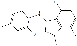 3-[(2-bromo-4-methylphenyl)amino]-1,7-dimethyl-2,3-dihydro-1H-inden-4-ol Struktur