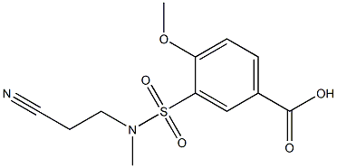 3-[(2-cyanoethyl)(methyl)sulfamoyl]-4-methoxybenzoic acid Struktur