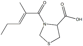 3-[(2E)-2-methylpent-2-enoyl]-1,3-thiazolidine-4-carboxylic acid Struktur