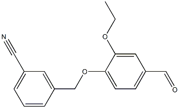 3-[(2-ethoxy-4-formylphenoxy)methyl]benzonitrile Struktur