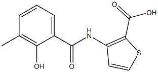 3-[(2-hydroxy-3-methylbenzene)amido]thiophene-2-carboxylic acid Struktur