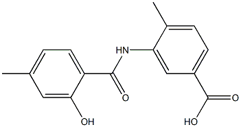 3-[(2-hydroxy-4-methylbenzene)amido]-4-methylbenzoic acid Struktur