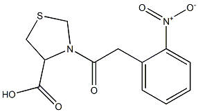 3-[(2-nitrophenyl)acetyl]-1,3-thiazolidine-4-carboxylic acid Struktur