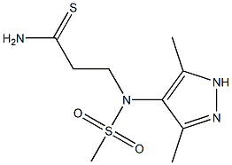 3-[(3,5-dimethyl-1H-pyrazole-4-)(methyl)sulfonamido]propanethioamide Struktur