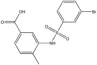 3-[(3-bromobenzene)sulfonamido]-4-methylbenzoic acid Struktur