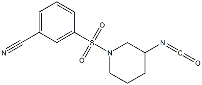 3-[(3-isocyanatopiperidine-1-)sulfonyl]benzonitrile Struktur