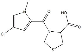 3-[(4-chloro-1-methyl-1H-pyrrol-2-yl)carbonyl]-1,3-thiazolidine-4-carboxylic acid Struktur