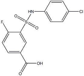 3-[(4-chlorophenyl)sulfamoyl]-4-fluorobenzoic acid Struktur