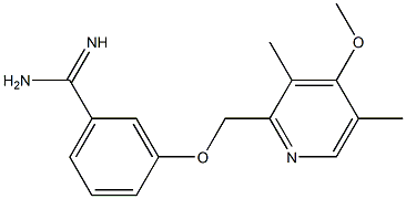 3-[(4-methoxy-3,5-dimethylpyridin-2-yl)methoxy]benzene-1-carboximidamide Struktur