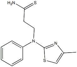 3-[(4-methyl-1,3-thiazol-2-yl)(phenyl)amino]propanethioamide Struktur