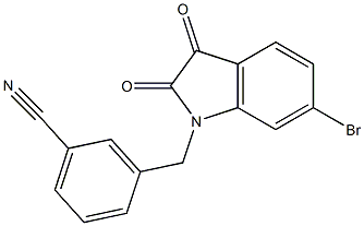 3-[(6-bromo-2,3-dioxo-2,3-dihydro-1H-indol-1-yl)methyl]benzonitrile Struktur