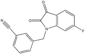 3-[(6-fluoro-2,3-dioxo-2,3-dihydro-1H-indol-1-yl)methyl]benzonitrile Struktur