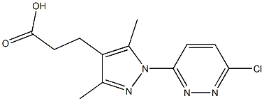 3-[1-(6-chloropyridazin-3-yl)-3,5-dimethyl-1H-pyrazol-4-yl]propanoic acid Struktur