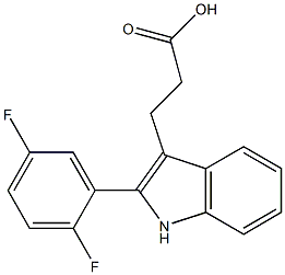 3-[2-(2,5-difluorophenyl)-1H-indol-3-yl]propanoic acid Struktur