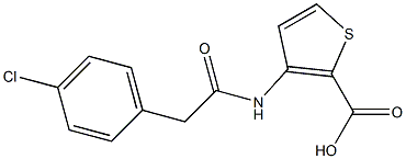 3-[2-(4-chlorophenyl)acetamido]thiophene-2-carboxylic acid Struktur