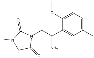 3-[2-amino-2-(2-methoxy-5-methylphenyl)ethyl]-1-methylimidazolidine-2,4-dione Struktur