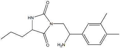 3-[2-amino-2-(3,4-dimethylphenyl)ethyl]-5-propylimidazolidine-2,4-dione Struktur