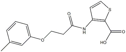 3-[3-(3-methylphenoxy)propanamido]thiophene-2-carboxylic acid Struktur