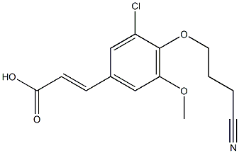 3-[3-chloro-4-(3-cyanopropoxy)-5-methoxyphenyl]prop-2-enoic acid Struktur