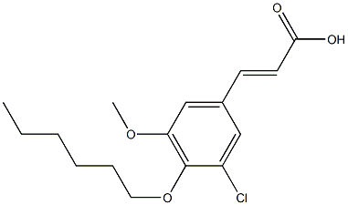 3-[3-chloro-4-(hexyloxy)-5-methoxyphenyl]prop-2-enoic acid Struktur