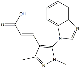 3-[5-(1H-1,3-benzodiazol-1-yl)-1,3-dimethyl-1H-pyrazol-4-yl]prop-2-enoic acid Struktur