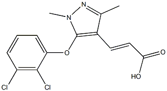 3-[5-(2,3-dichlorophenoxy)-1,3-dimethyl-1H-pyrazol-4-yl]prop-2-enoic acid Struktur