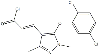 3-[5-(2,5-dichlorophenoxy)-1,3-dimethyl-1H-pyrazol-4-yl]prop-2-enoic acid Struktur