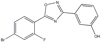 3-[5-(4-bromo-2-fluorophenyl)-1,2,4-oxadiazol-3-yl]phenol Struktur