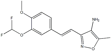 3-{(E)-2-[3-(difluoromethoxy)-4-methoxyphenyl]vinyl}-5-methylisoxazol-4-amine Struktur