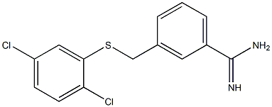 3-{[(2,5-dichlorophenyl)sulfanyl]methyl}benzene-1-carboximidamide Struktur