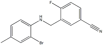 3-{[(2-bromo-4-methylphenyl)amino]methyl}-4-fluorobenzonitrile Struktur