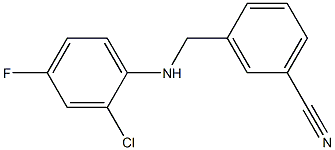 3-{[(2-chloro-4-fluorophenyl)amino]methyl}benzonitrile Struktur