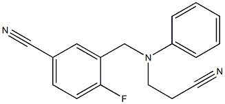 3-{[(2-cyanoethyl)(phenyl)amino]methyl}-4-fluorobenzonitrile Struktur