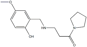 3-{[(2-hydroxy-5-methoxyphenyl)methyl]amino}-1-(pyrrolidin-1-yl)propan-1-one Struktur