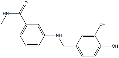 3-{[(3,4-dihydroxyphenyl)methyl]amino}-N-methylbenzamide Struktur