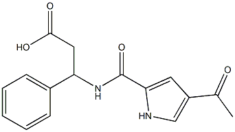 3-{[(4-acetyl-1H-pyrrol-2-yl)carbonyl]amino}-3-phenylpropanoic acid Struktur