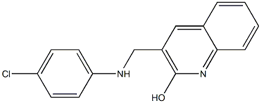 3-{[(4-chlorophenyl)amino]methyl}quinolin-2-ol Struktur