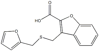 3-{[(furan-2-ylmethyl)sulfanyl]methyl}-1-benzofuran-2-carboxylic acid Struktur