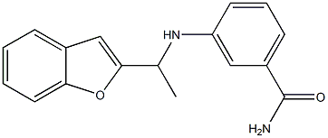 3-{[1-(1-benzofuran-2-yl)ethyl]amino}benzamide Struktur