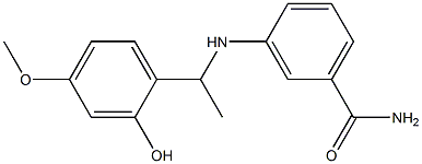 3-{[1-(2-hydroxy-4-methoxyphenyl)ethyl]amino}benzamide Struktur