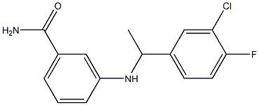 3-{[1-(3-chloro-4-fluorophenyl)ethyl]amino}benzamide Struktur