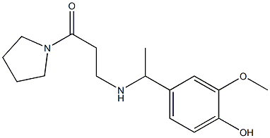 3-{[1-(4-hydroxy-3-methoxyphenyl)ethyl]amino}-1-(pyrrolidin-1-yl)propan-1-one Struktur