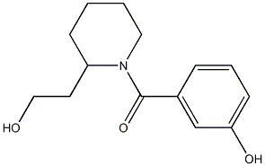 3-{[2-(2-hydroxyethyl)piperidin-1-yl]carbonyl}phenol Struktur