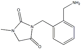 3-{[2-(aminomethyl)phenyl]methyl}-1-methylimidazolidine-2,4-dione Struktur