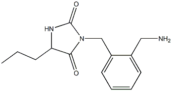 3-{[2-(aminomethyl)phenyl]methyl}-5-propylimidazolidine-2,4-dione Struktur