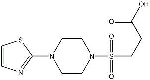 3-{[4-(1,3-thiazol-2-yl)piperazine-1-]sulfonyl}propanoic acid Struktur